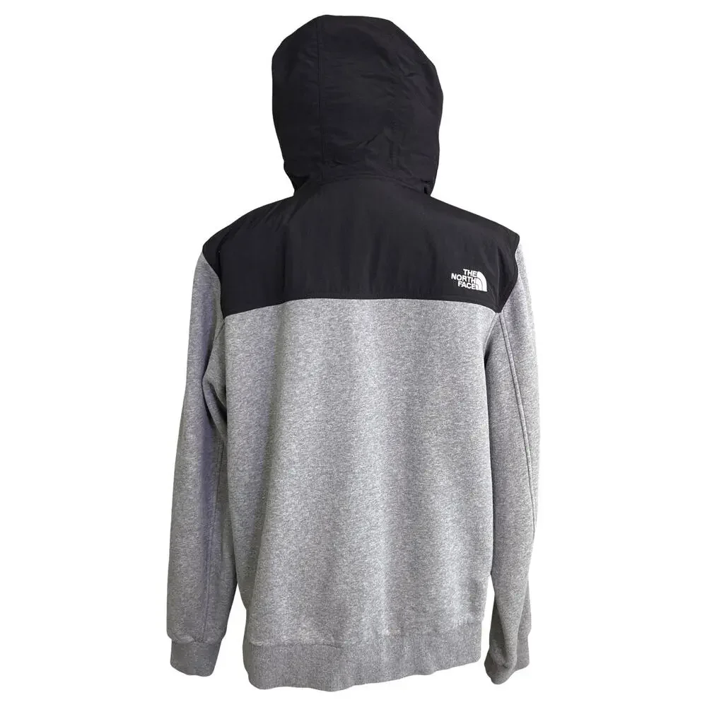 The North Face Rivington II Mens XL Gray Snap Front Hooded Jacket Cotton Blend